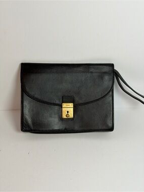 Gucci Vintage Black Leather Clutch Bag